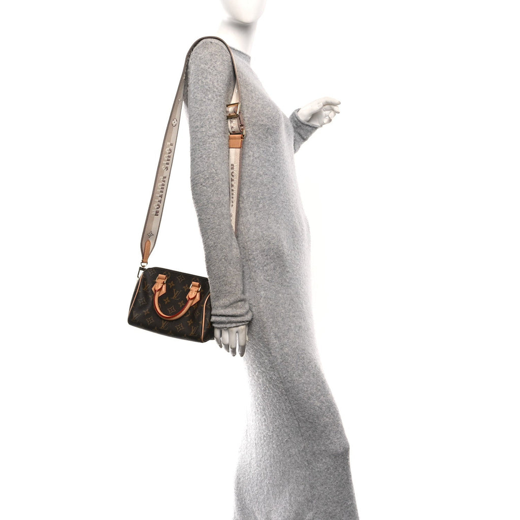 Louis Vuitton Monogram Speedy Bandouliere 20 Beige