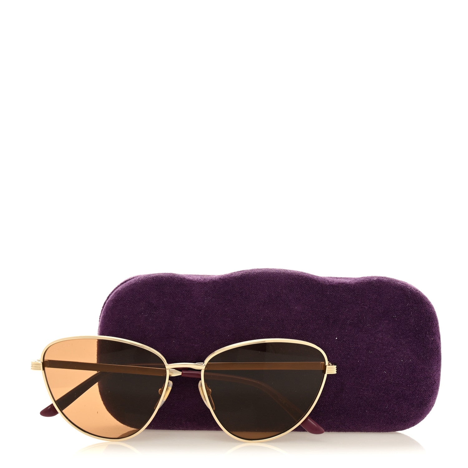 Gucci Metal Cat Eye Sunglasses Gold Purple