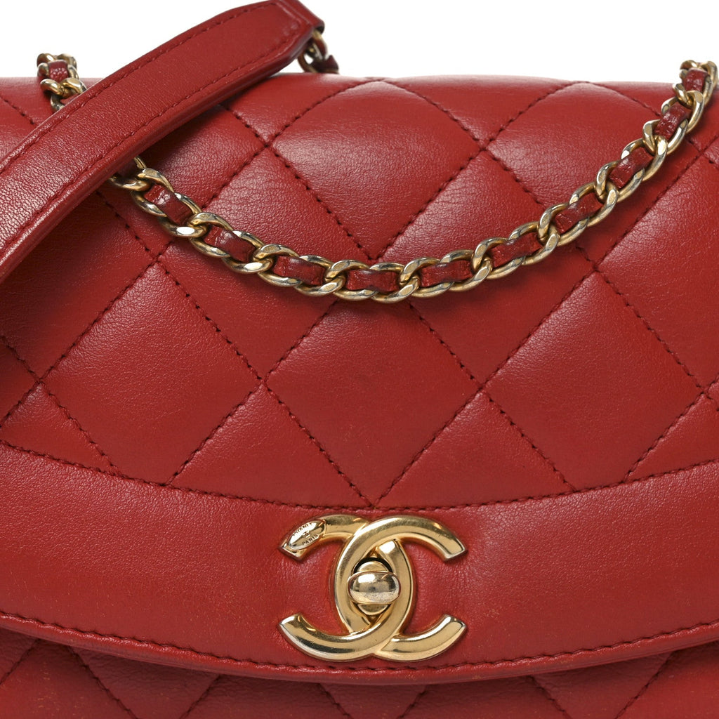 Chanel Lambskin Quilted Small Single Flap Red