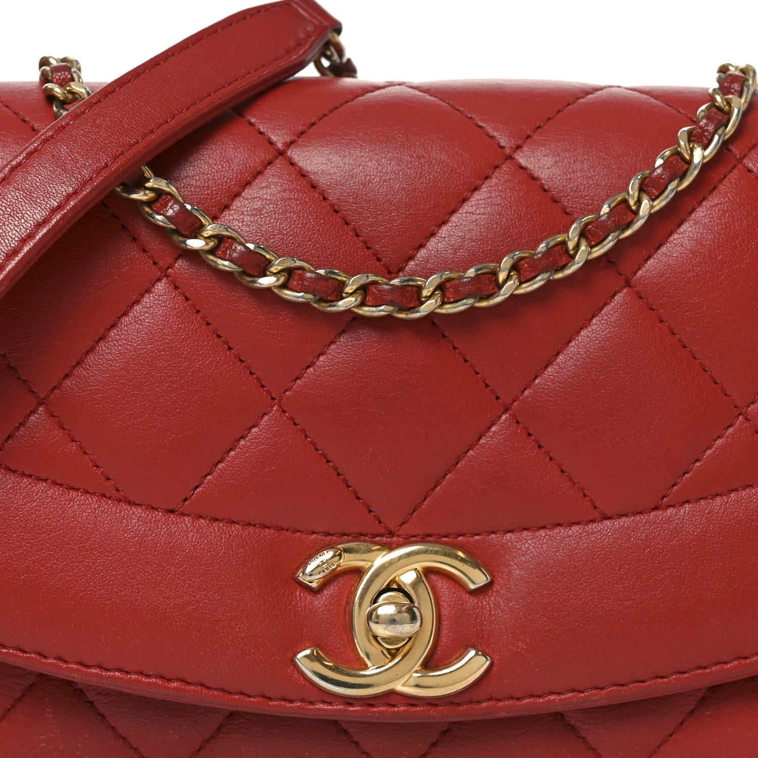 Chanel Lambskin Quilted Small Single Flap Red