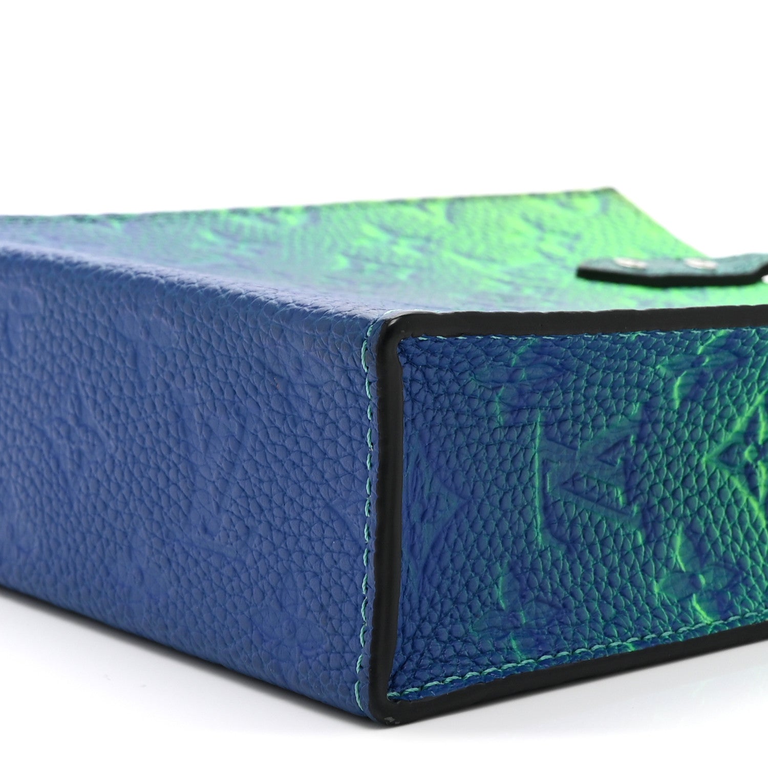 Louis Vuitton Taurillon Illusion Sac Plat XS Bleu Vert