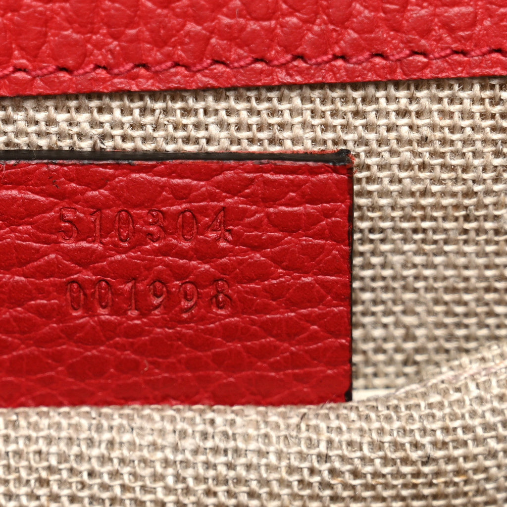 Gucci Dollar Calfskin Small Interlocking G Shoulder Bag Red
