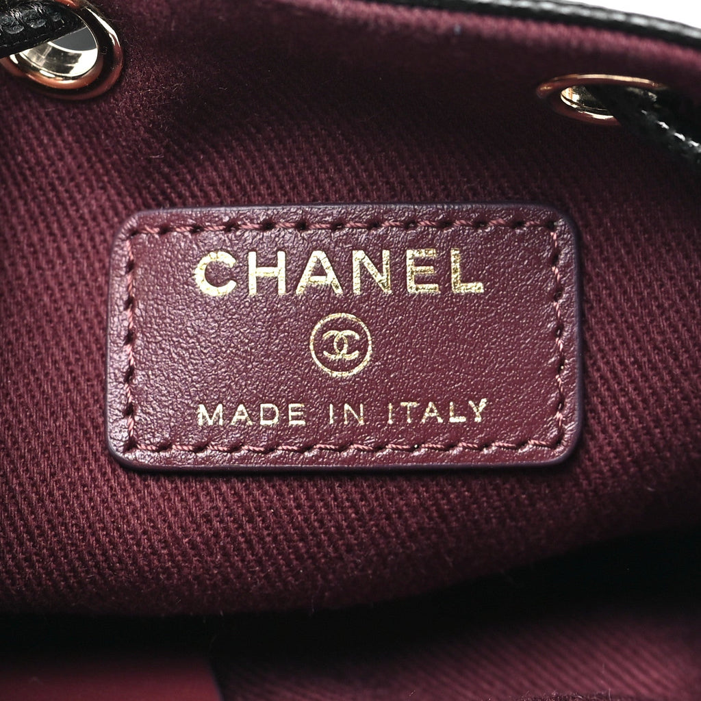Chanel Caviar Quilted Mini CC Pocket Bucket Bag Black