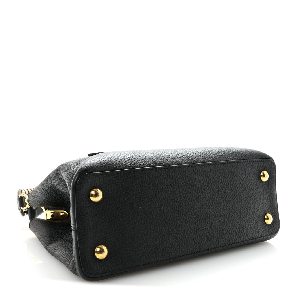 Louis Vuitton Taurillon Crafty Capucines MM Black