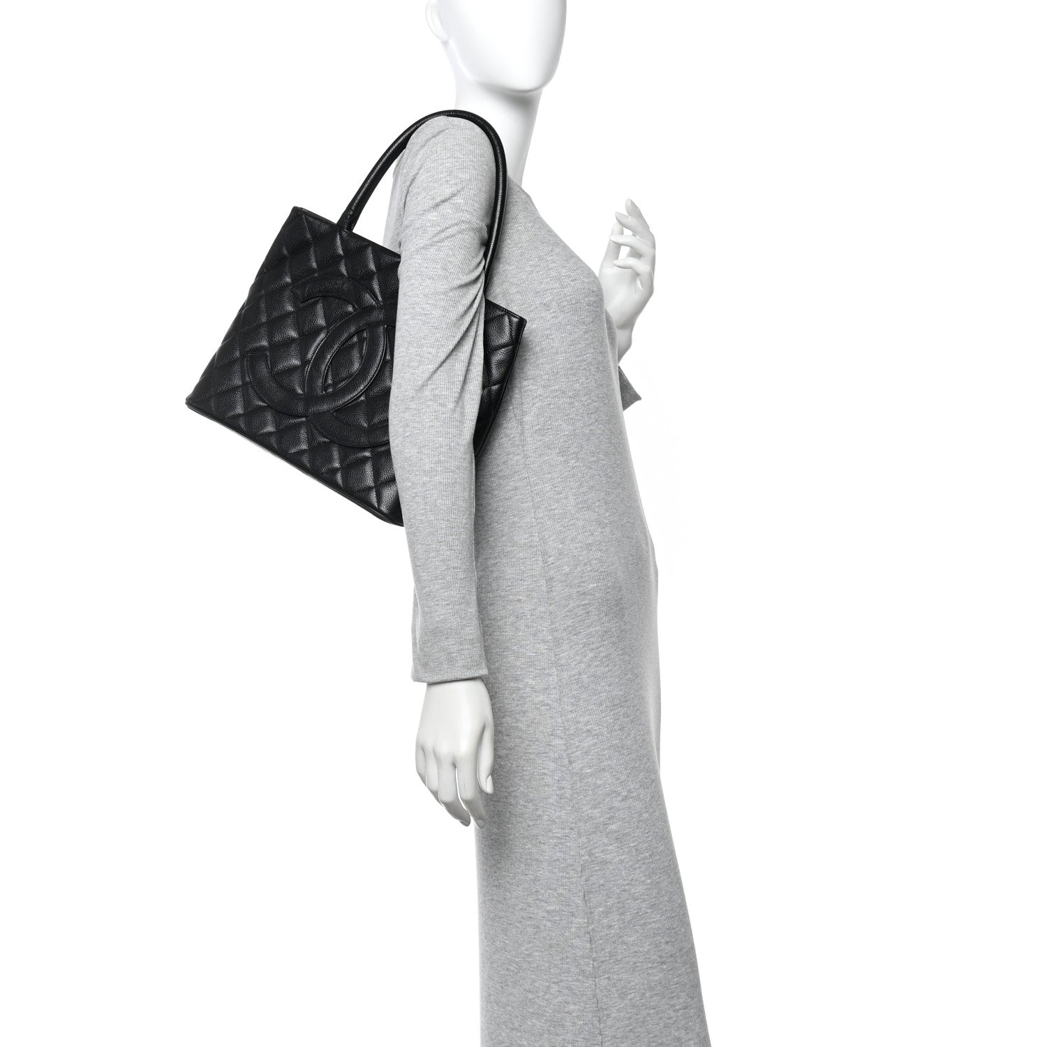 Chanel Caviar Quilted Medallion Tote Black