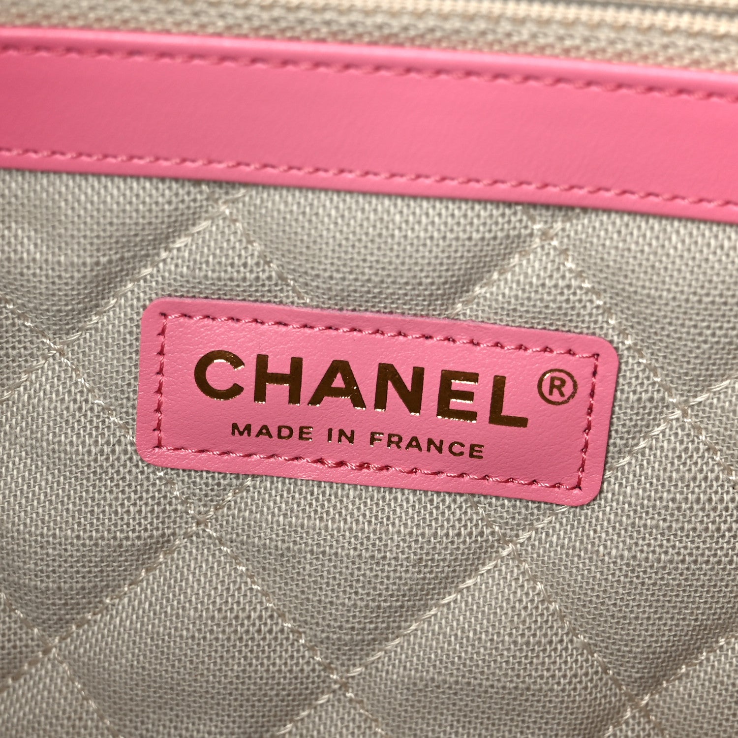 Chanel Mixed Fibers Calfskin Crochet Small Shopping Bag Beige Pink