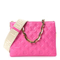 Louis Vuitton Lambskin Embossed Monogram Coussin PM Rose Miami