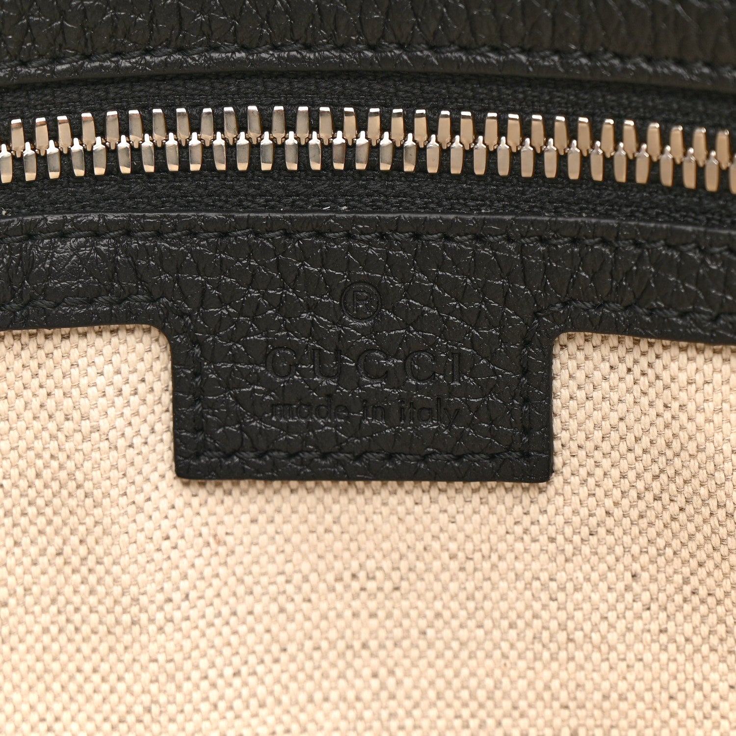 Gucci Piuma Calfskin Jumbo GG Embossed Medium Wristlet Messenger Bag Black