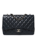 Chanel Lambskin Quilted Jumbo Single Flap Grey