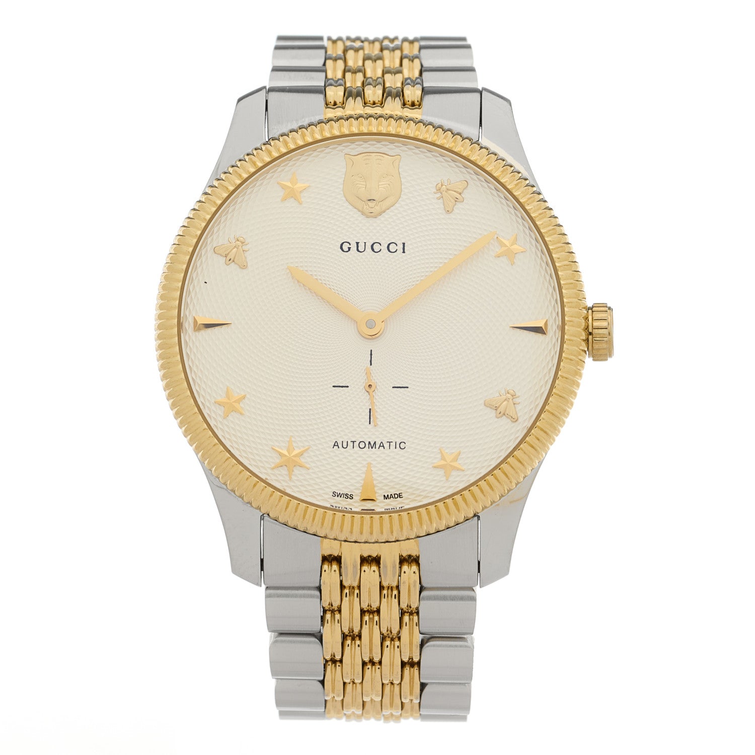 Gucci Stainless Steel 40mm G-Timeless Two Tone Charm Automatic Watch