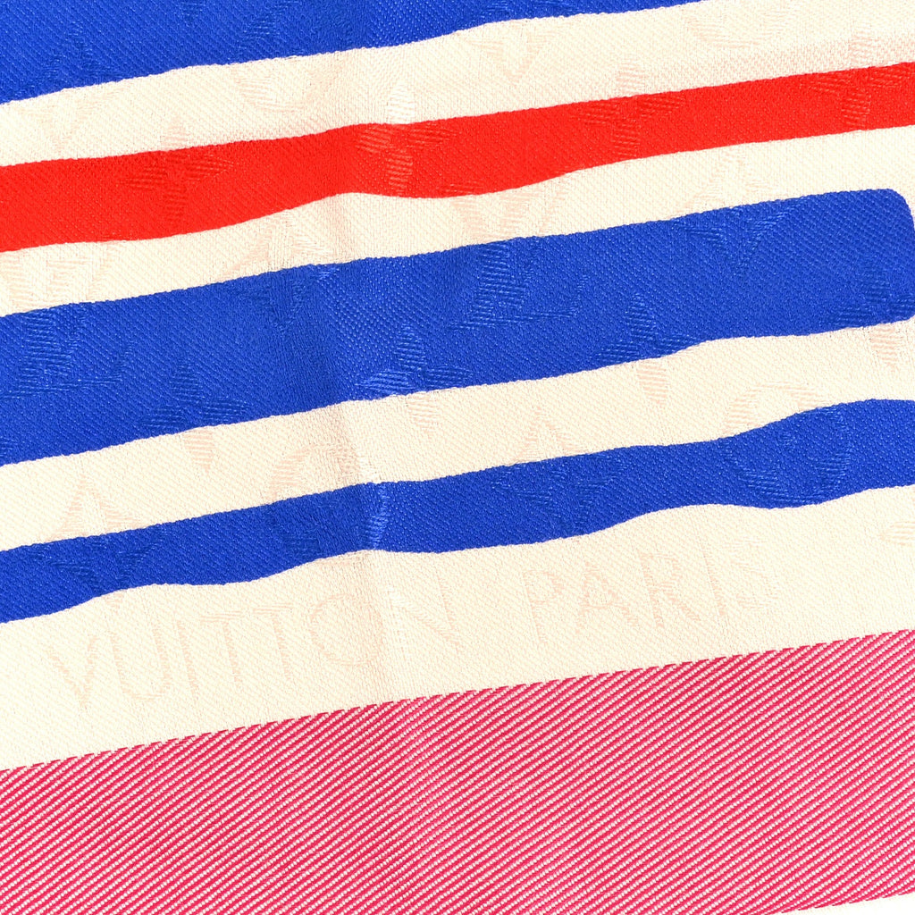 Louis Vuitton Silk Wool Monogram Shawl Pink Blue
