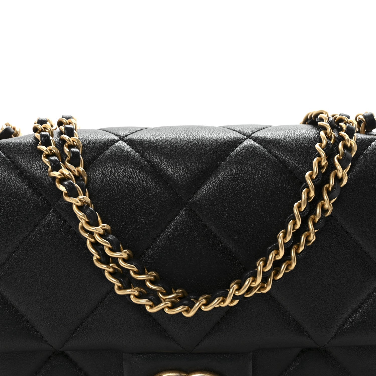 Chanel Lambskin Quilted Pearl Small Flap Black
