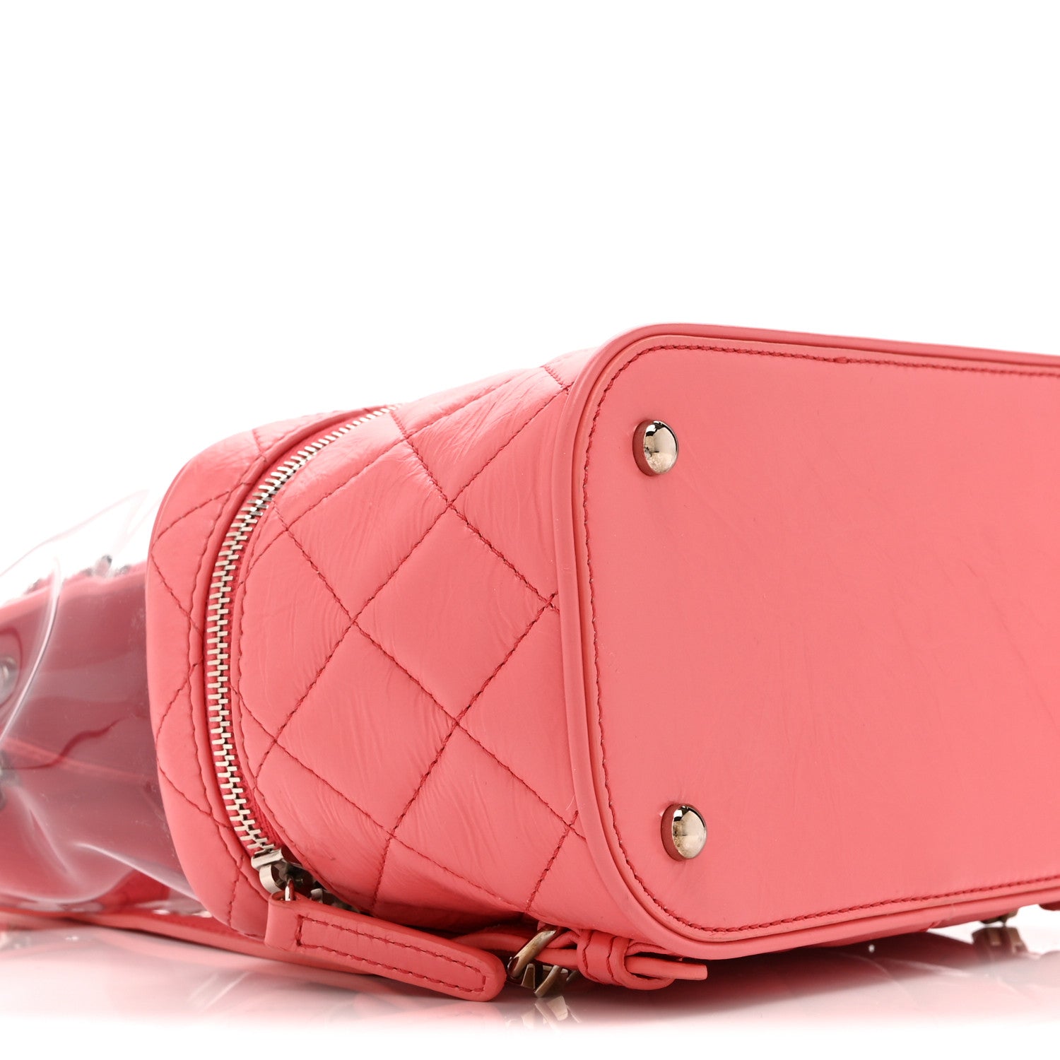 Chanel Crumpled Calfskin PVC Quilted Backpack Pink