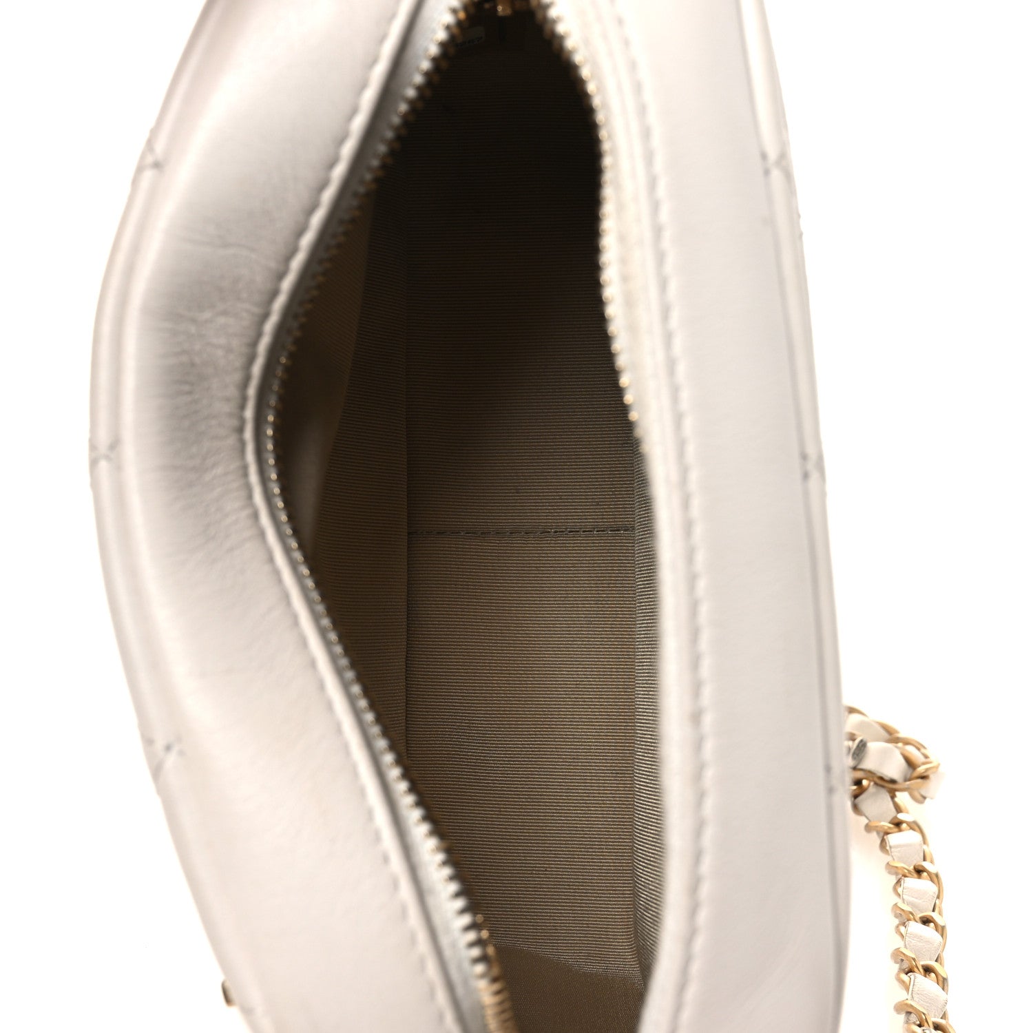 Chanel Calfskin Quilted Enchained Camera Case Bag White