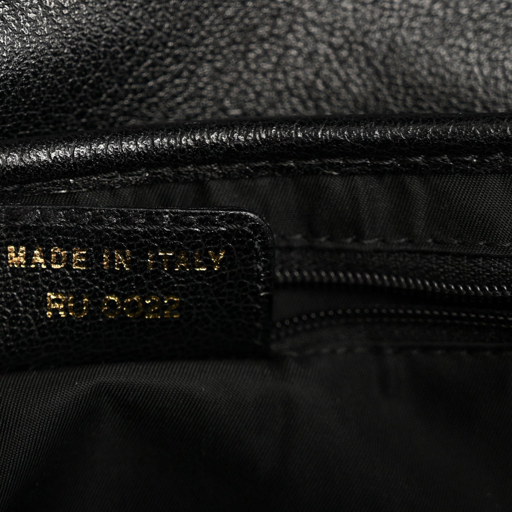 Christian Dior Shiny Goatskin  Saddle Bag Black