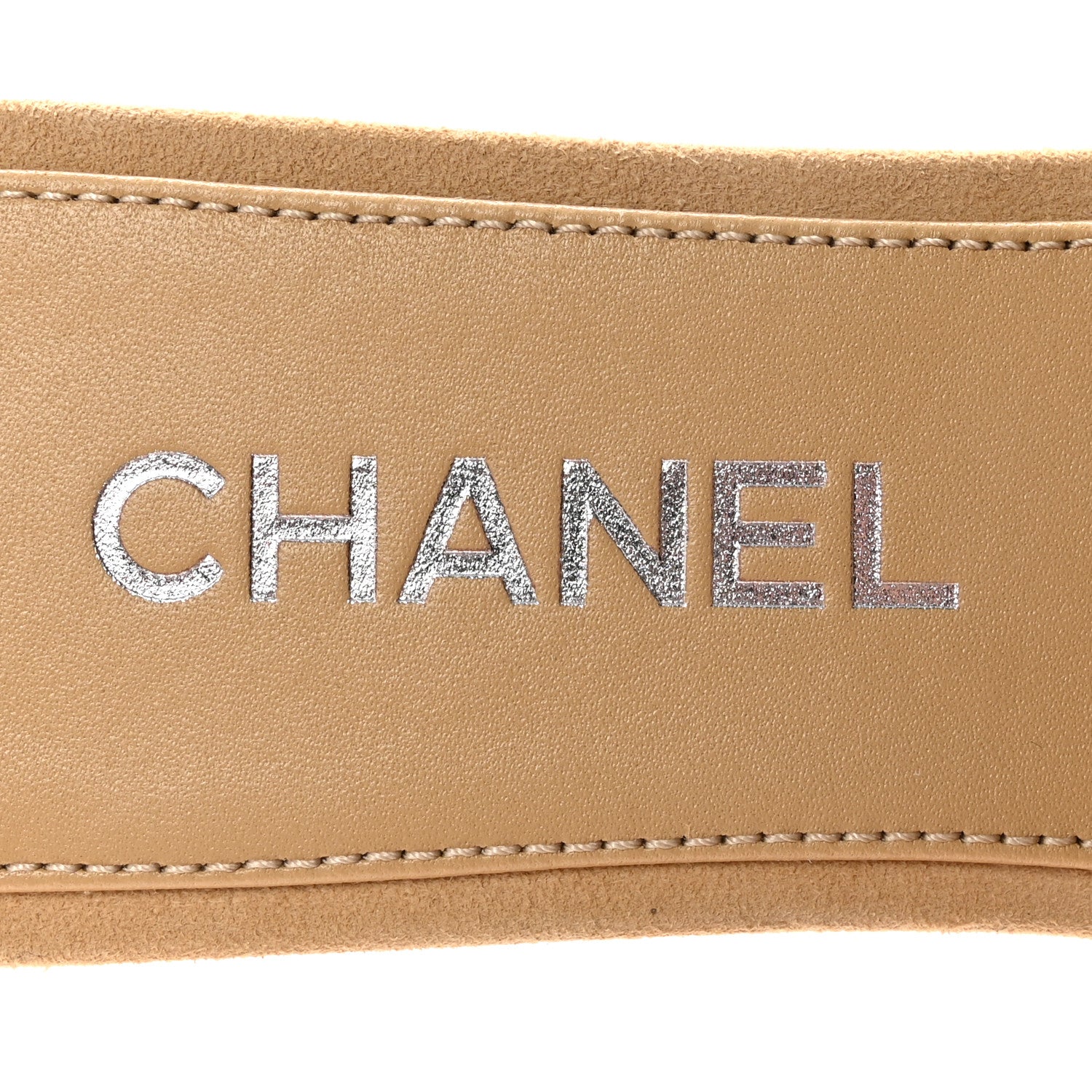 Chanel Suede Kidskin Velcro Mules 38 Beige