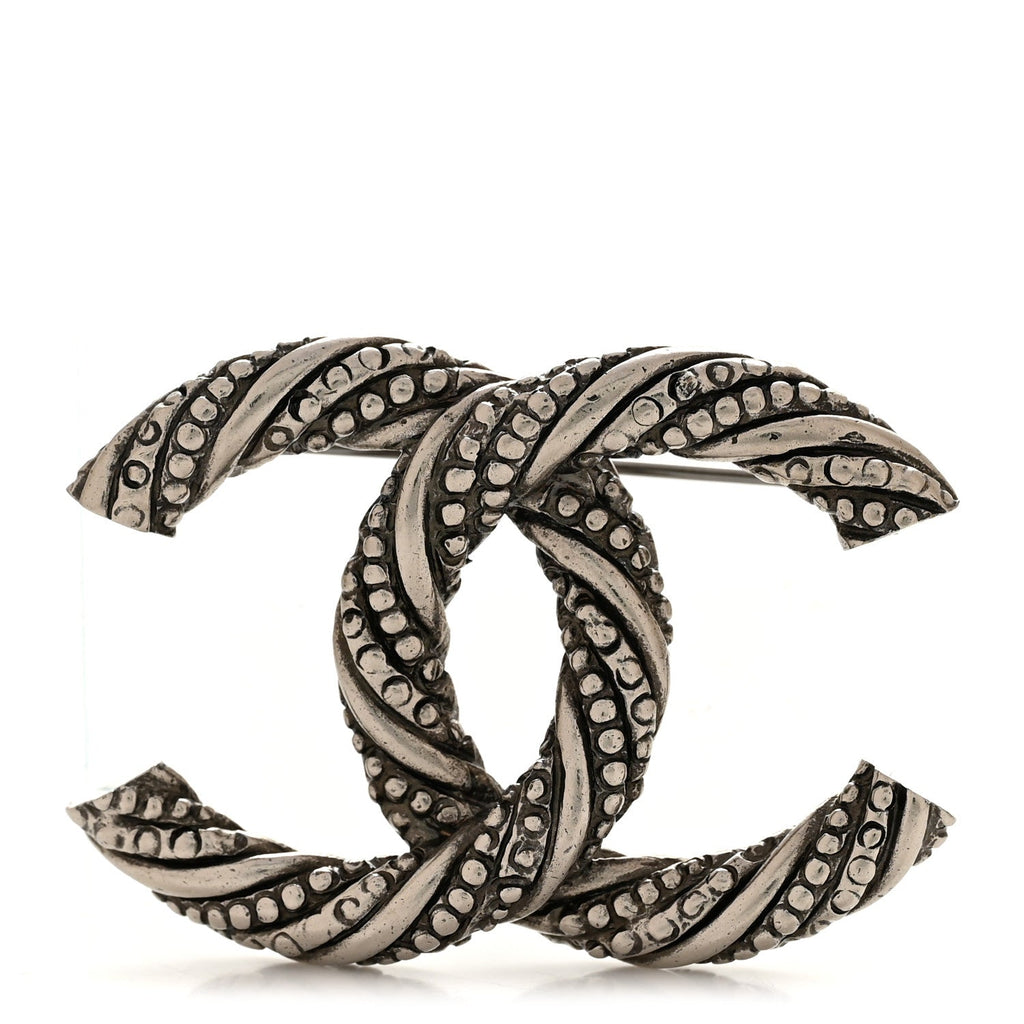 Ruthenium Twisted CC Brooch