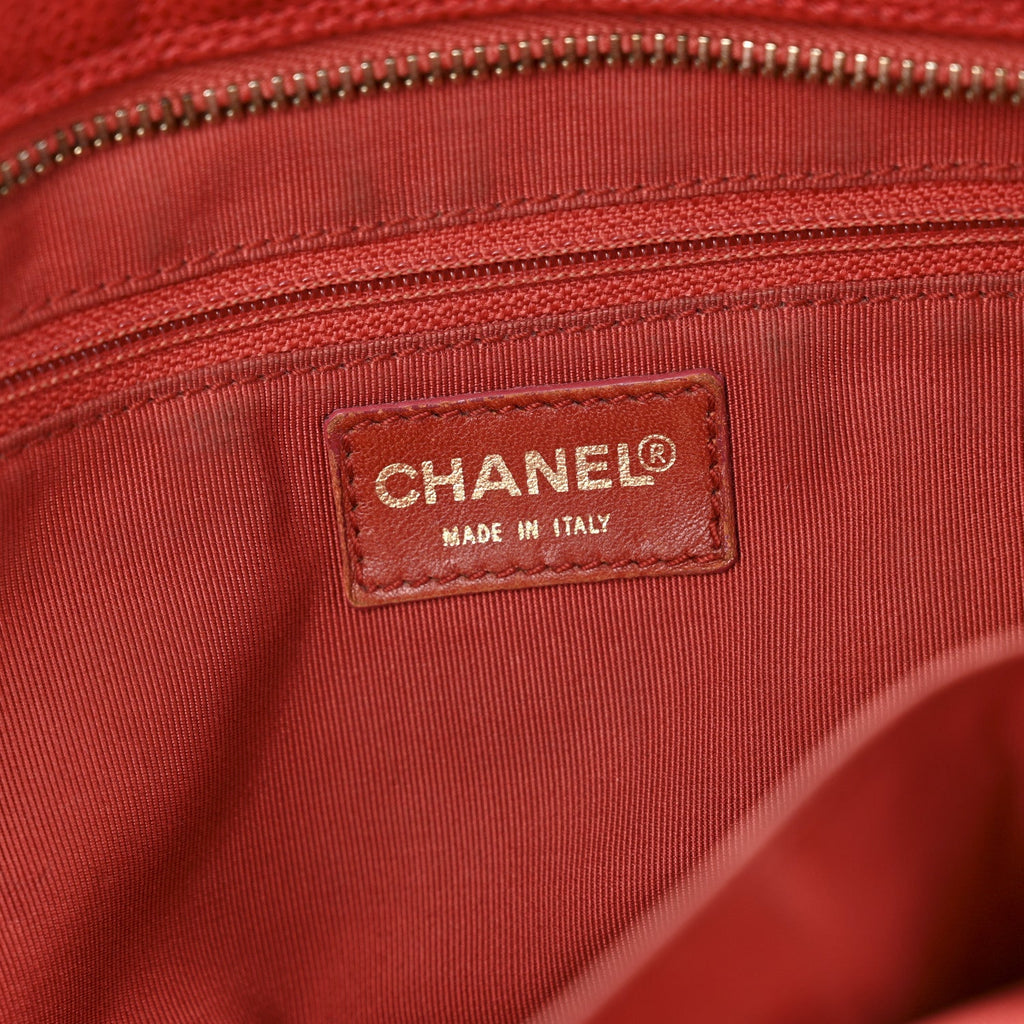 Chanel Caviar Quilted Petit Timeless Shopping Tote PTT Red