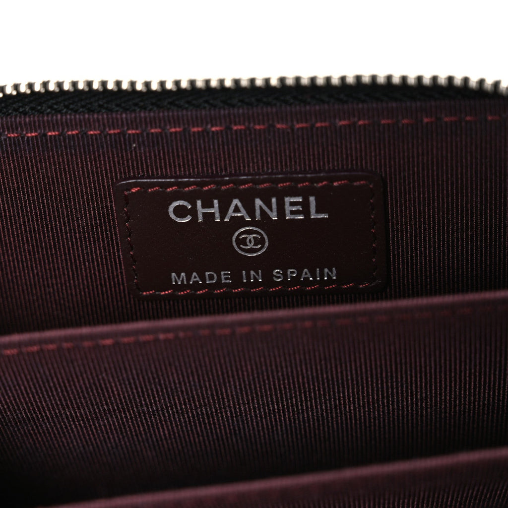 Lambskin Quilted Zip Coin Purse Black