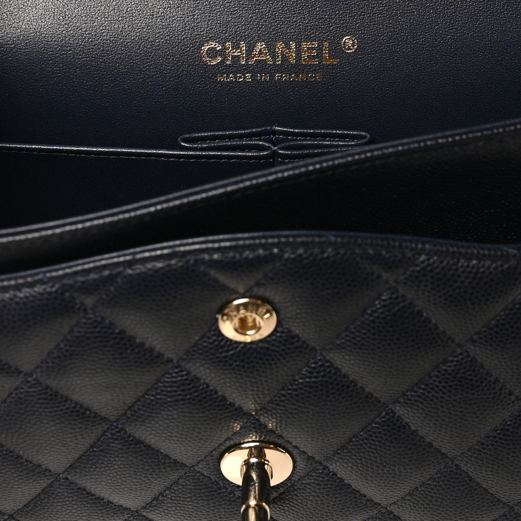 Chanel Caviar Quilted Medium Double Flap Navy