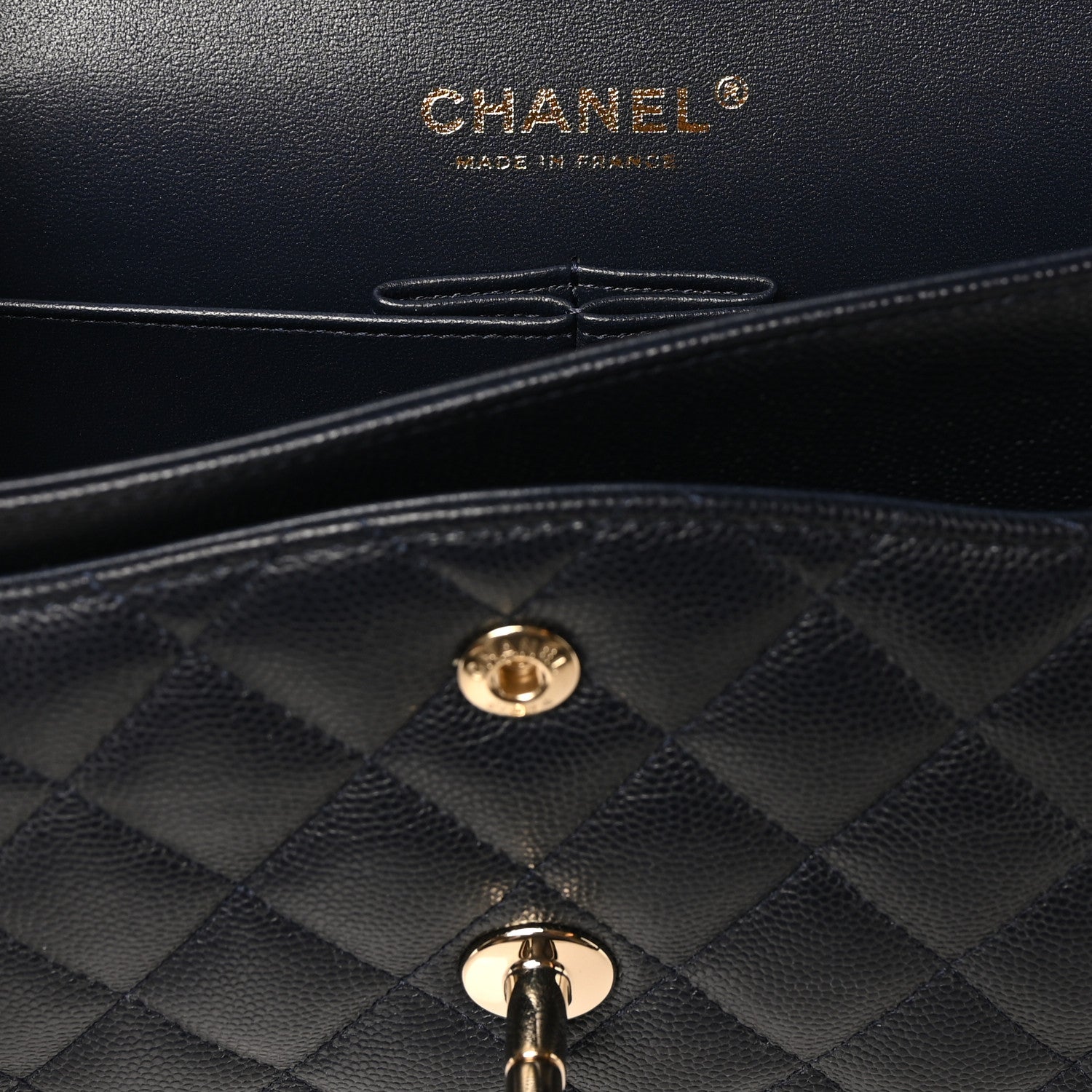 Chanel Caviar Quilted Medium Double Flap Navy