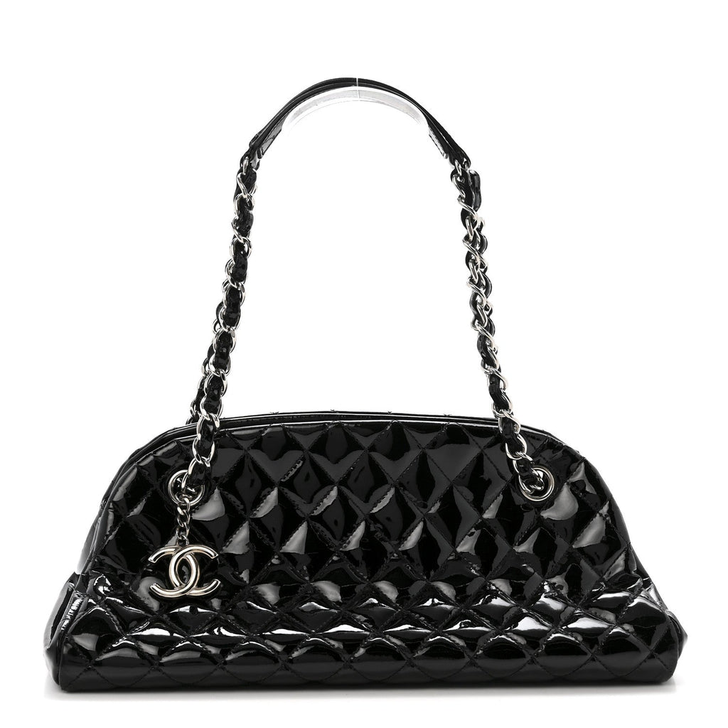 Chanel Patent Quilted Medium Just Mademoiselle Black
