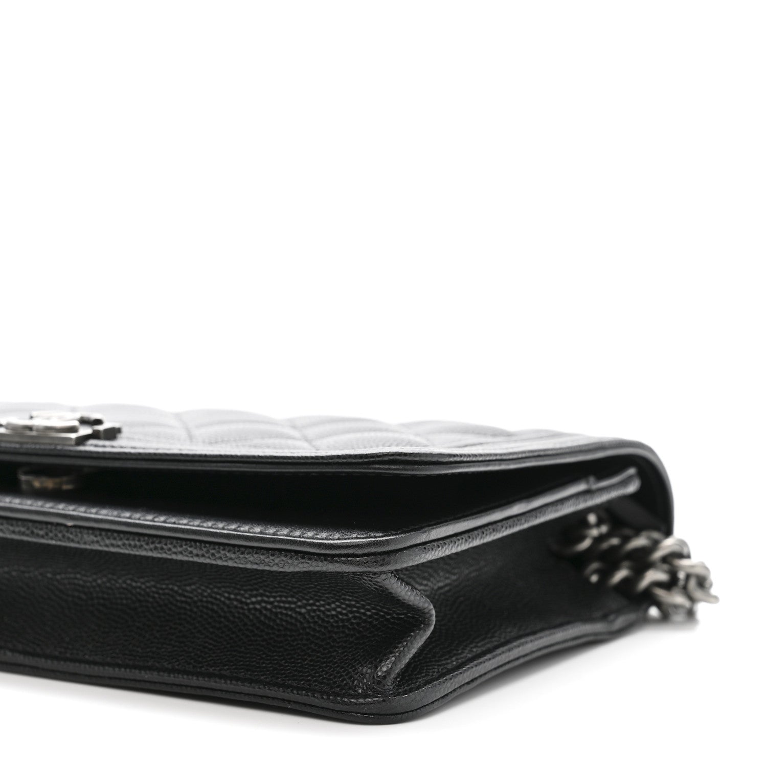 Chanel Caviar Quilted Boy Wallet On Chain WOC Black