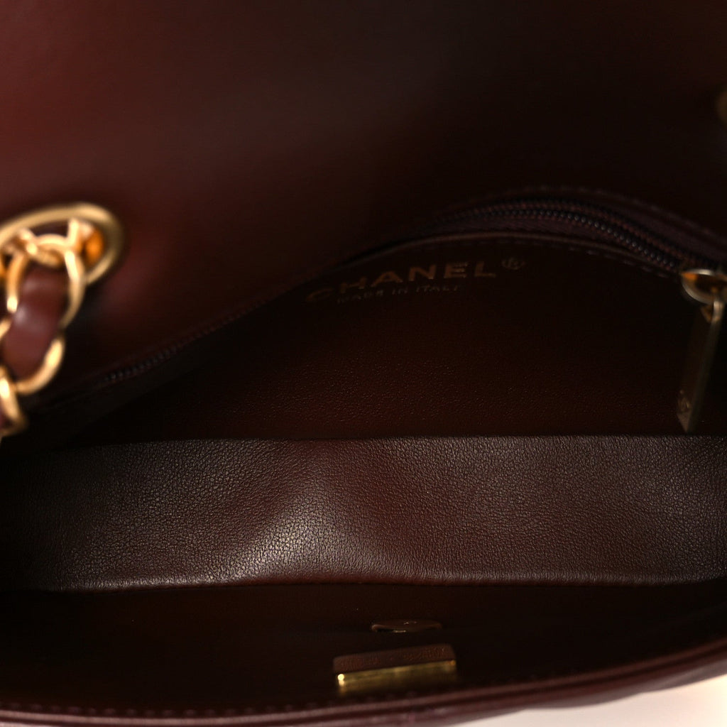 Chanel Shearling Lambskin Quilted Mini Furry Coco Flap Beige Dark Brown