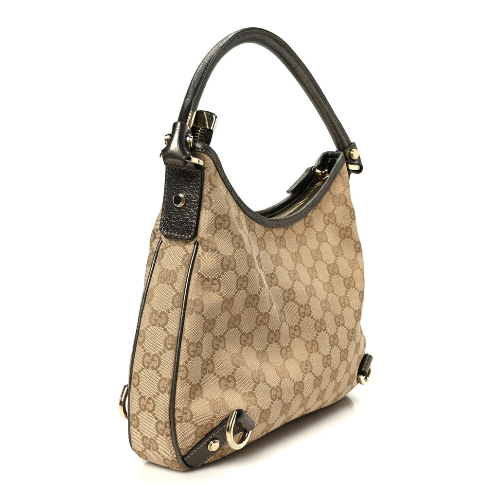 Gucci Monogram Medium Abbey D Ring Hobo Brown