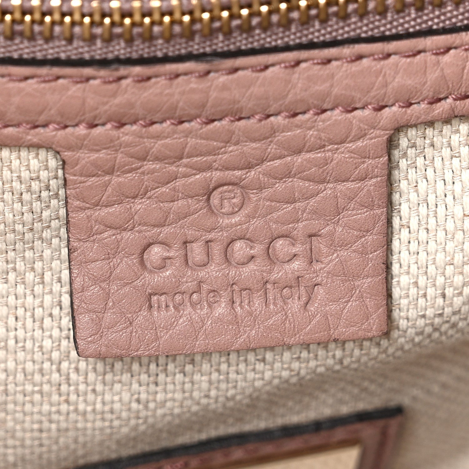 Gucci Pebbled Calfskin Small Soho Shoulder Bag Light Pink