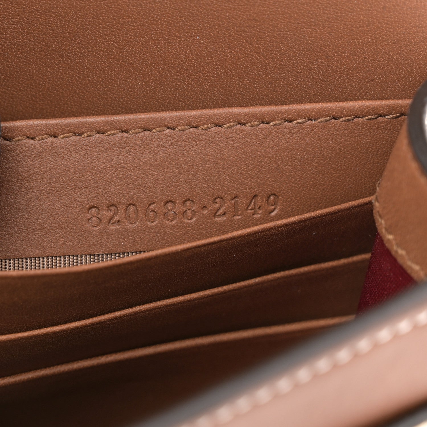 Gucci GG Supreme Monogram Textured Calfskin Emblem Super Mini Shoulder Bag Beige Dark Brown