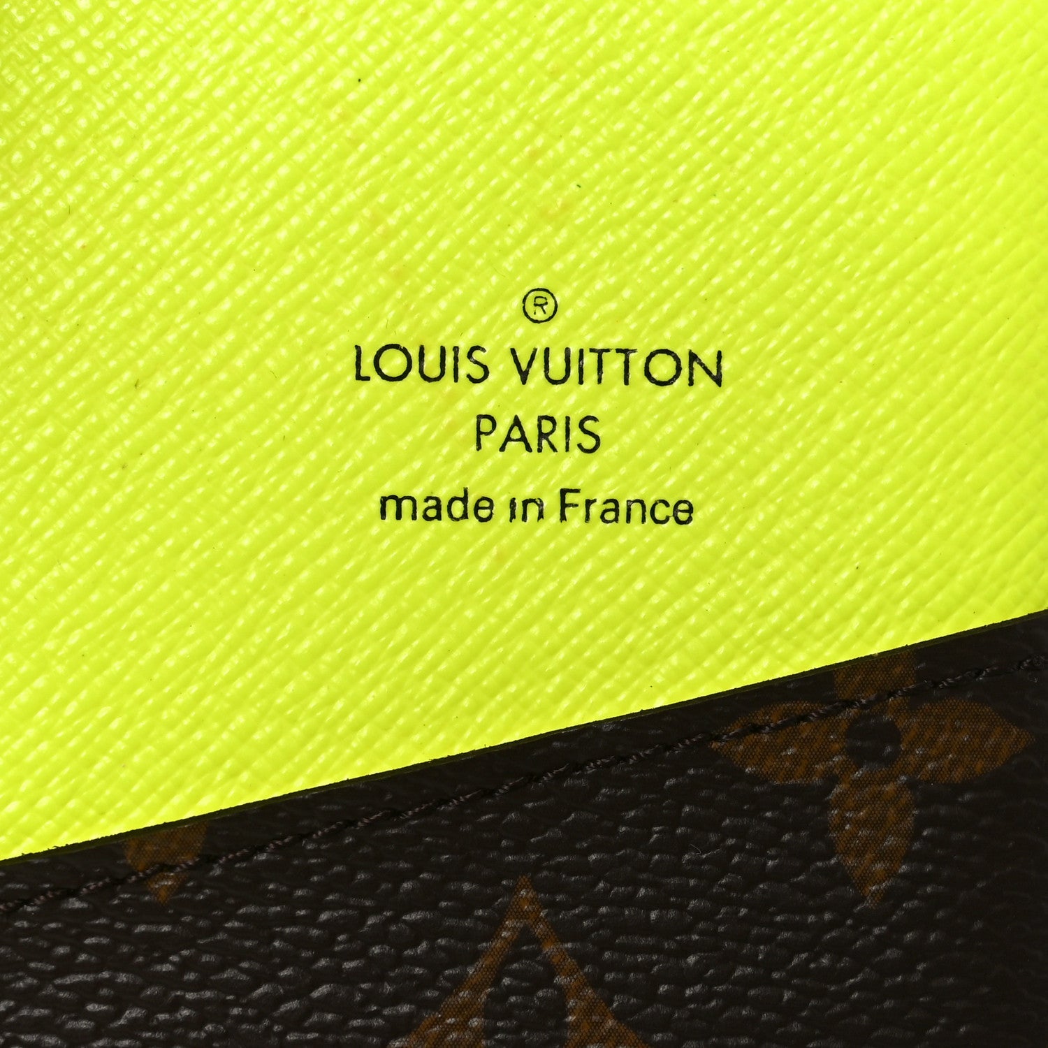 Louis Vuitton Monogram Macassar Pocket Organizer NM Florescent Yellow