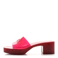Gucci Rubber Gucci Logo Womens Platform 20/60mm Slide Sandals 38 Transparent Hibiscus Red
