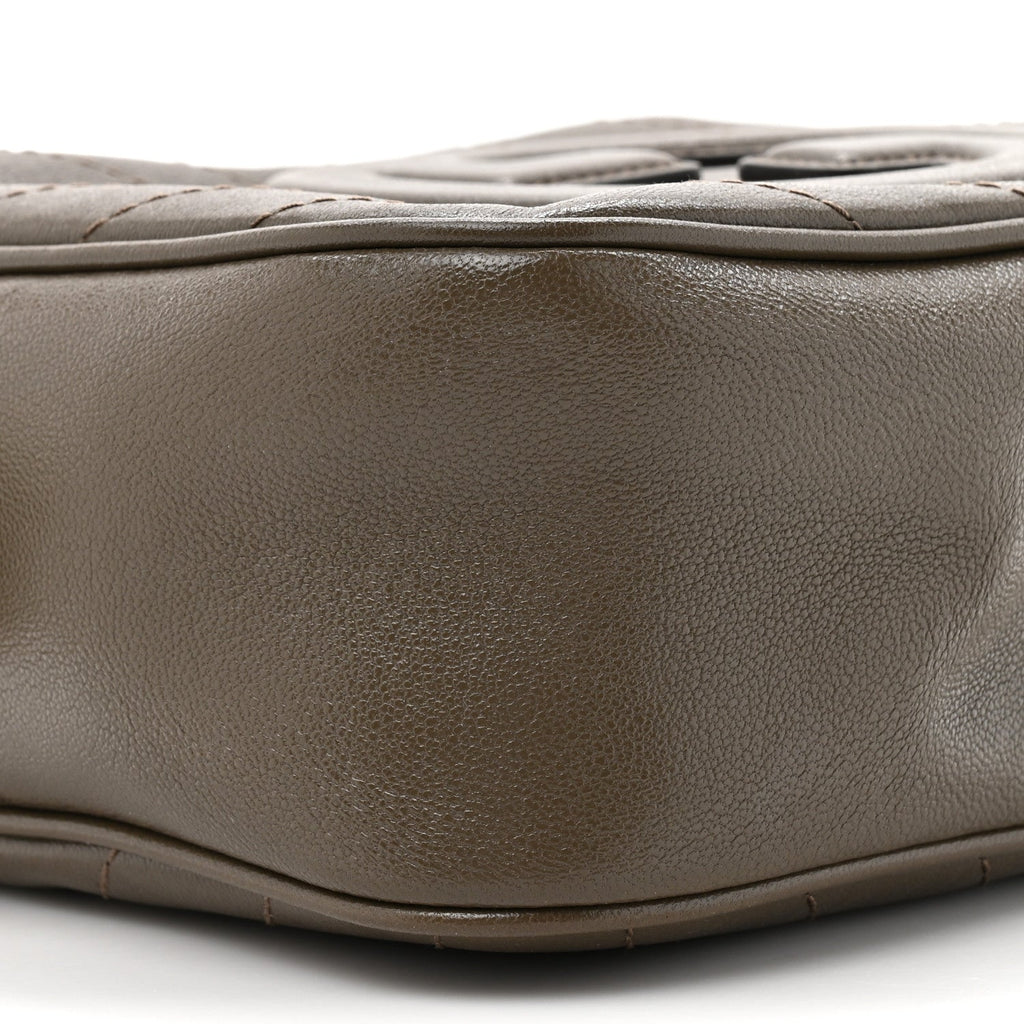 Gucci Sakai Be Green Calfskin Diagonal Stitched Small Blondie Shoulder Bag Craclet Brown