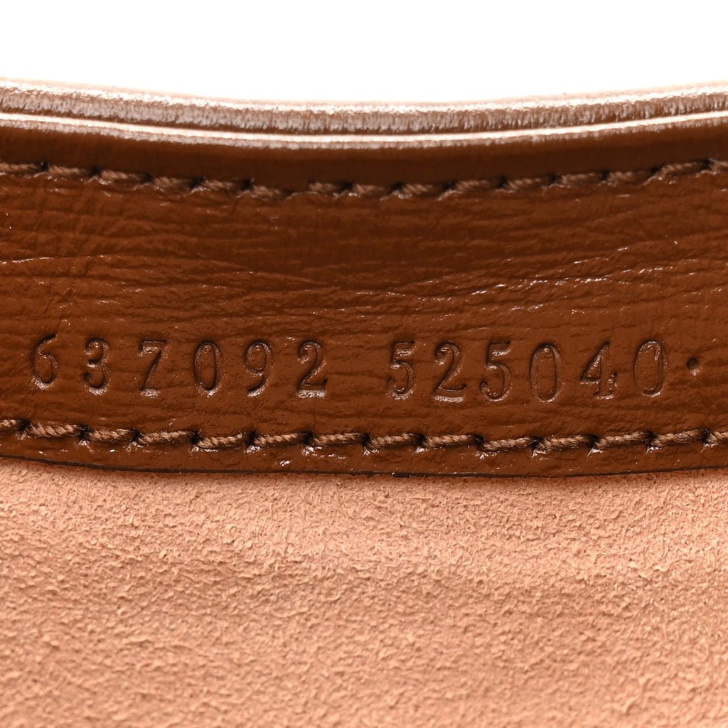 Gucci GG Supreme Monogram Azalea Calfskin Web Mini Jackie 1961 Hobo Beige Ebony Brown Sugar