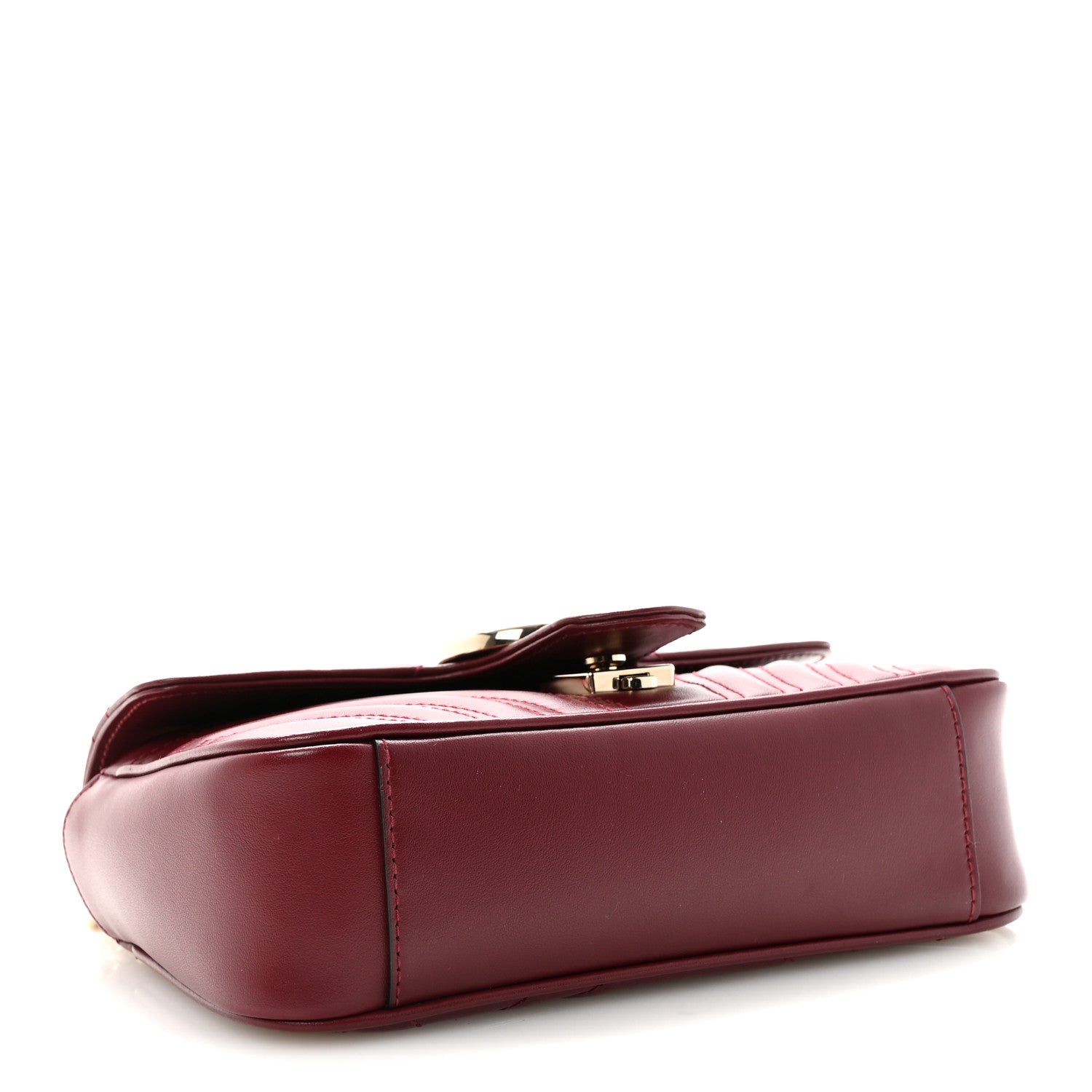 Gucci Calfskin Matelasse Small GG Marmont Shoulder Bag  Rosso Ancora