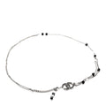 Metal Crystal CC Chain Belt Silver Black