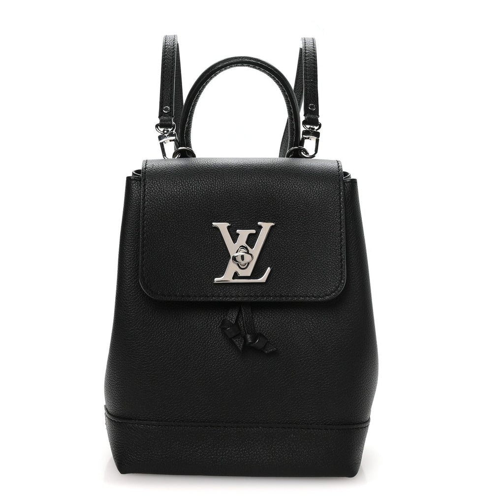 Louis Vuitton Calfskin Lockme Mini Backpack Black