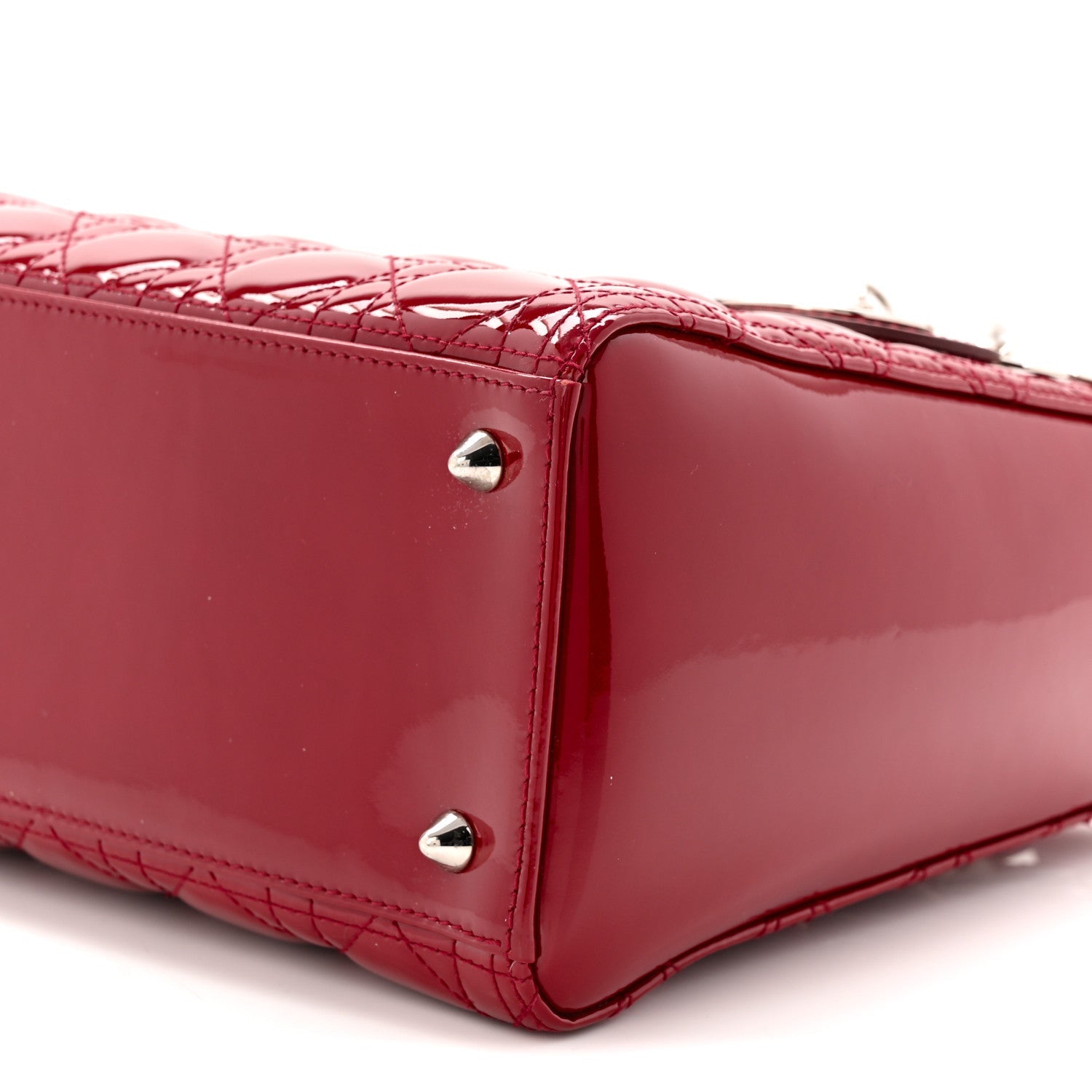 Christian Dior Patent Cannage Medium Lady Dior Red