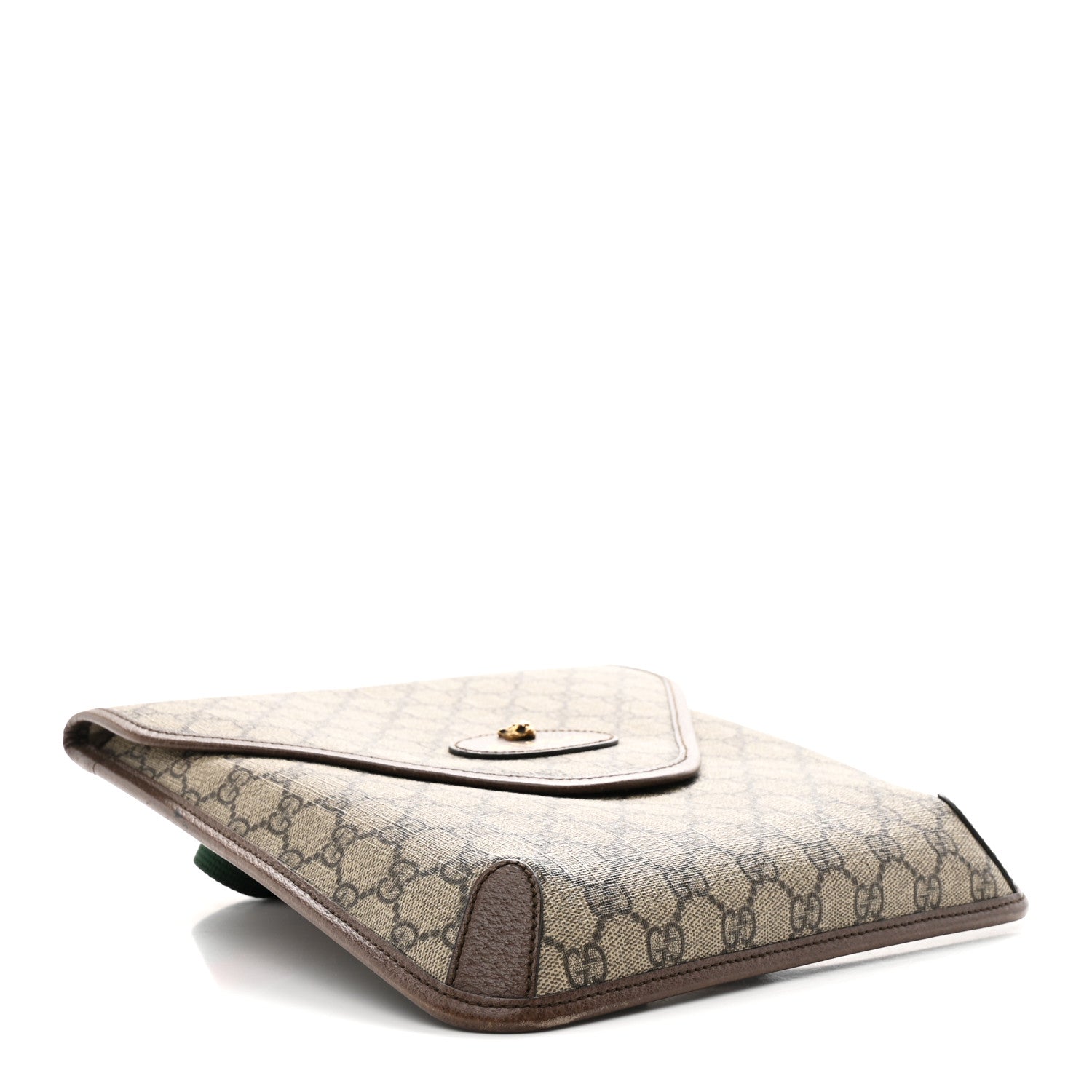 Gucci GG Supreme Monogram Web Medium Neo Vintage Flap Messenger Bag Beige New Acero