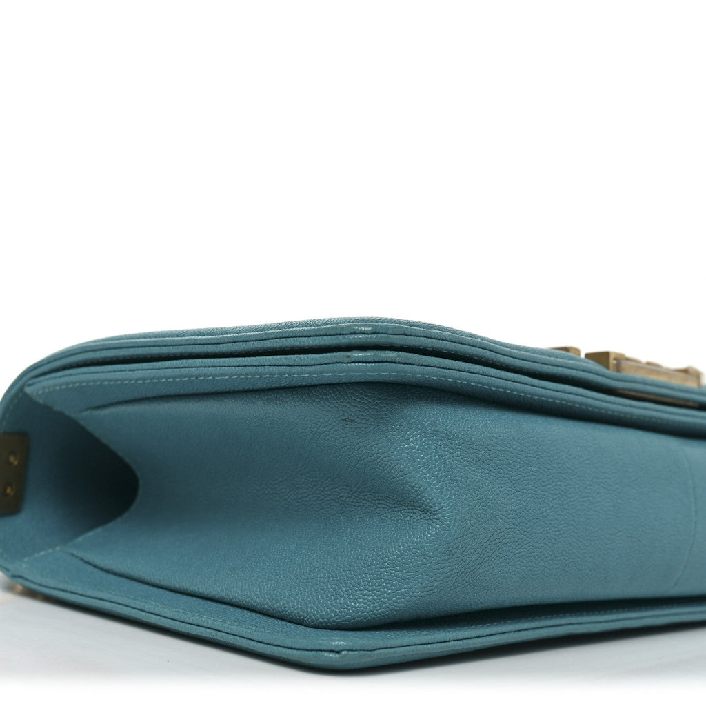 Chanel Caviar Quilted Medium Boy Flap Turquoise