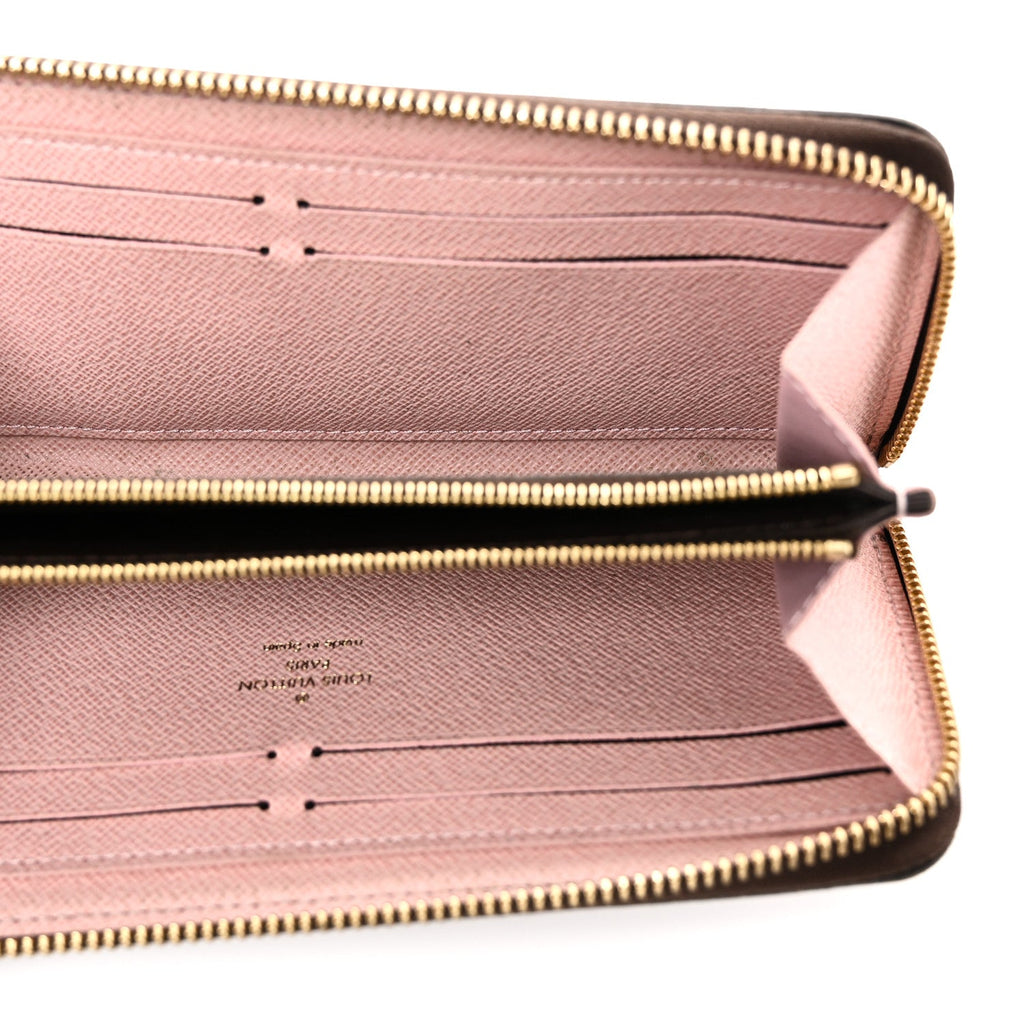 Louis Vuitton Damier Ebene Clemence Wallet Rose Ballerine