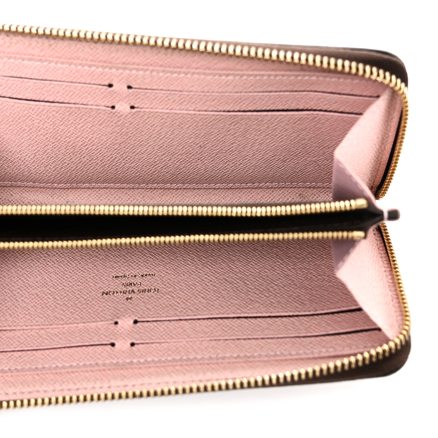 Louis Vuitton Damier Ebene Clemence Wallet Rose Ballerine