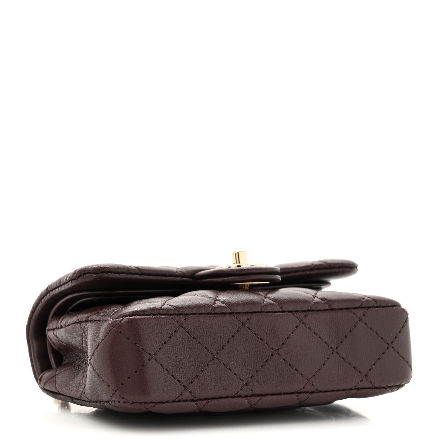 Chanel Lambskin Quilted Mini Flap Bag Charm With Hook Dark Brown
