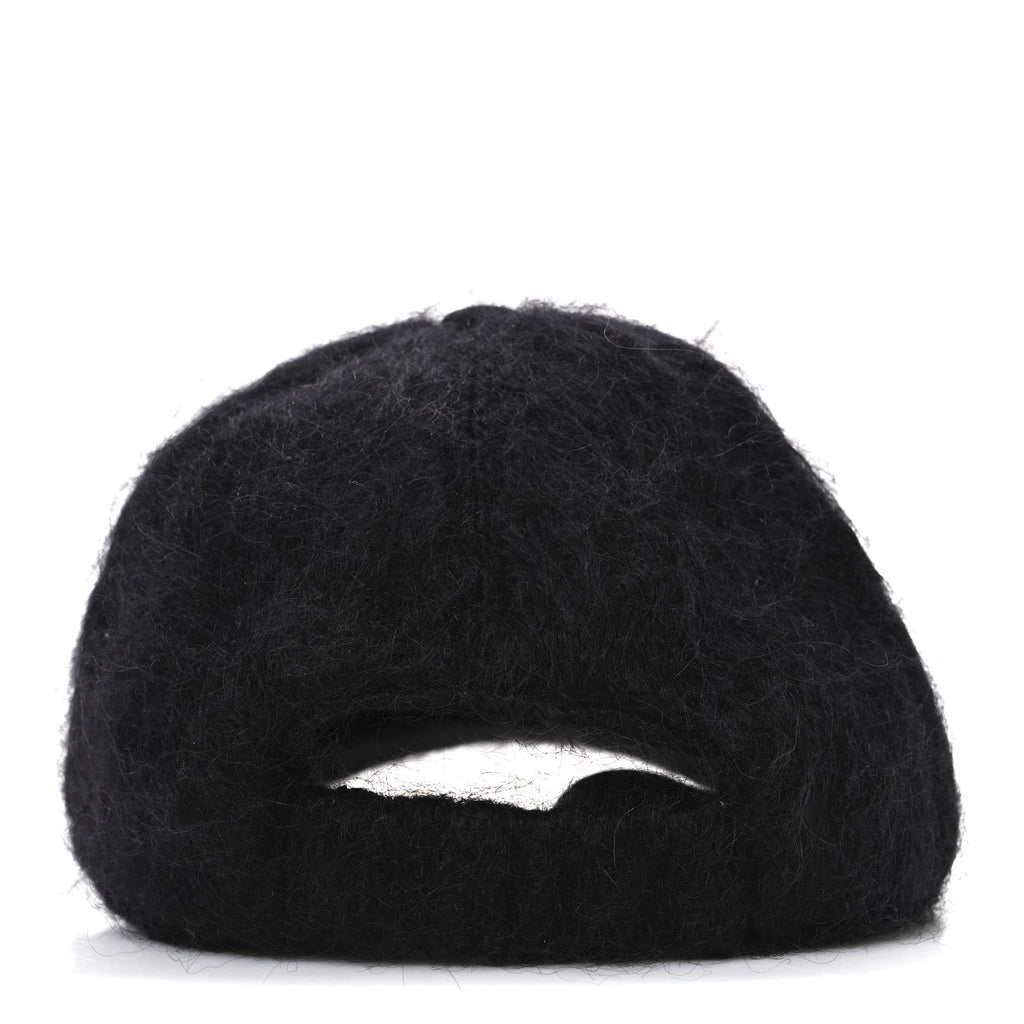 Gucci Mohair GG Lauren Baseball Hat L Black