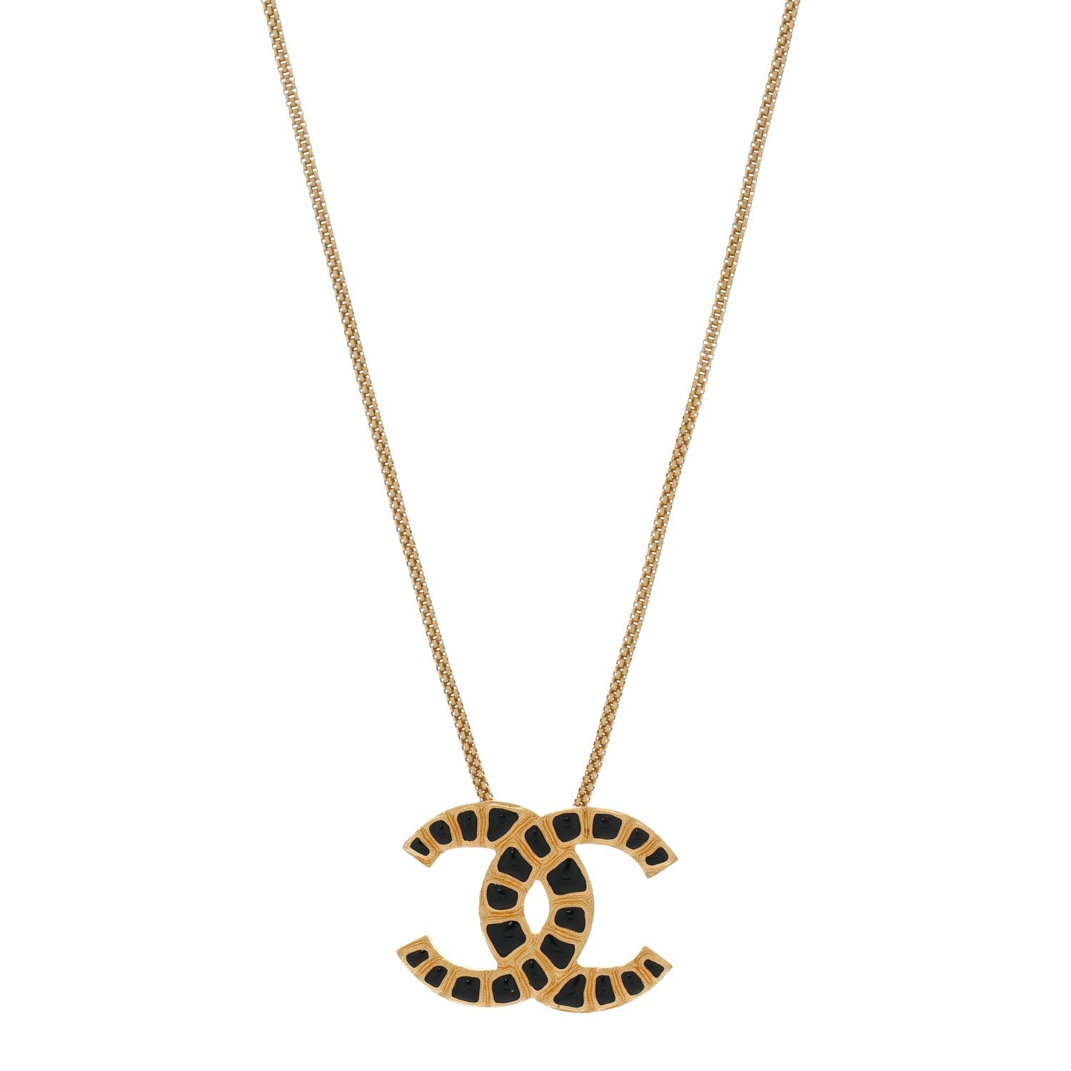 Resin Along The Nile CC Pendant Necklace Gold Black