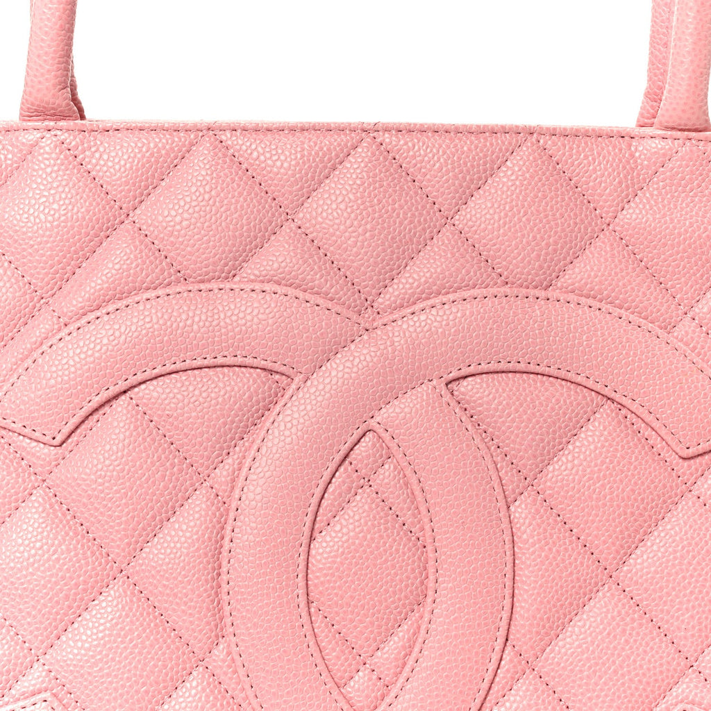 Chanel Caviar Medallion CC Tote Light Pink