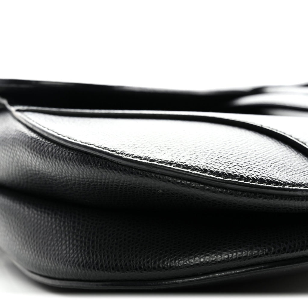 Christian Dior Grained Calfskin Saddle Bag Black