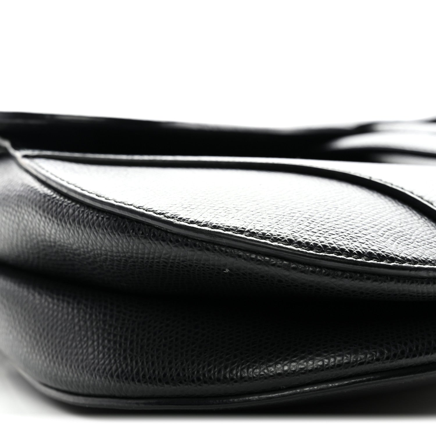 Christian Dior Grained Calfskin Saddle Bag Black