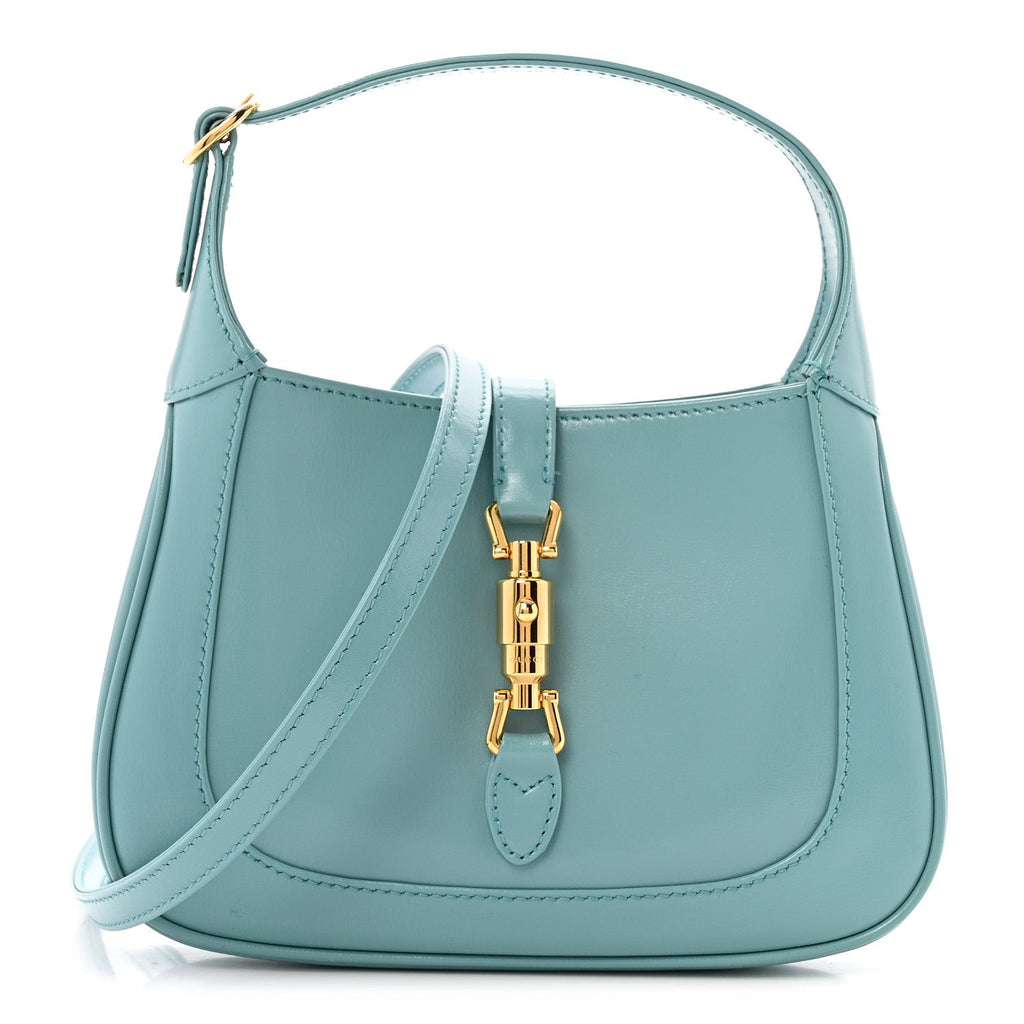 Gucci Boarded Dyana Lux Calfskin Mini Jackie 1961 Hobo Dusty Azure